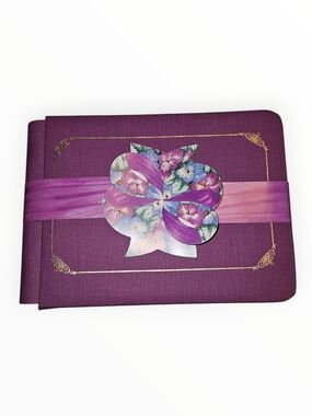 Creative Memories 5 x 7 Purple Floral Hardcover Scrapbook with Extra Pages